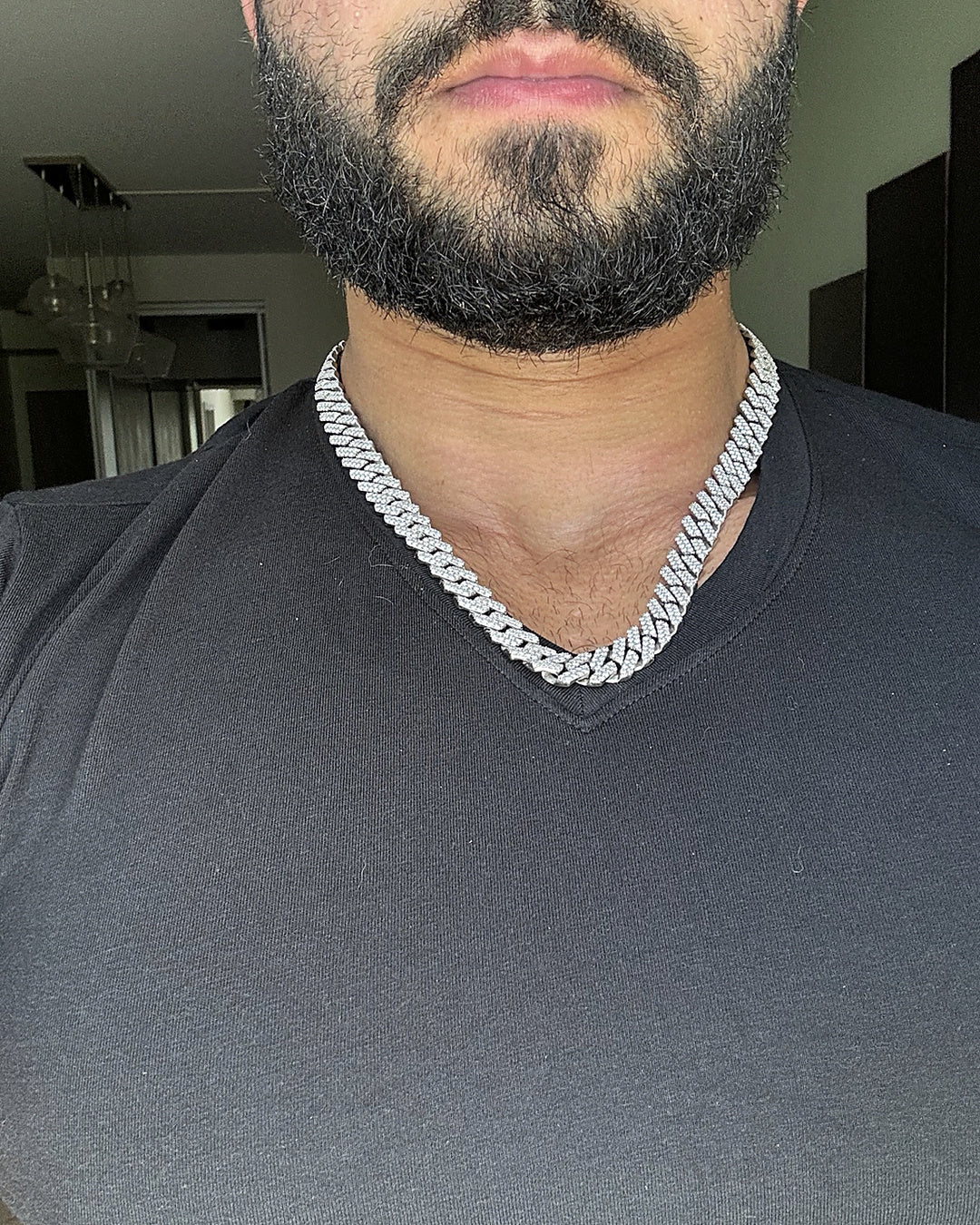 BLACKTHRONE 12MM × 22” Custom Cuban Chain — 25CT VVS1 Moissanite