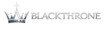 Blackthrone logo with a crown symbol on a white background